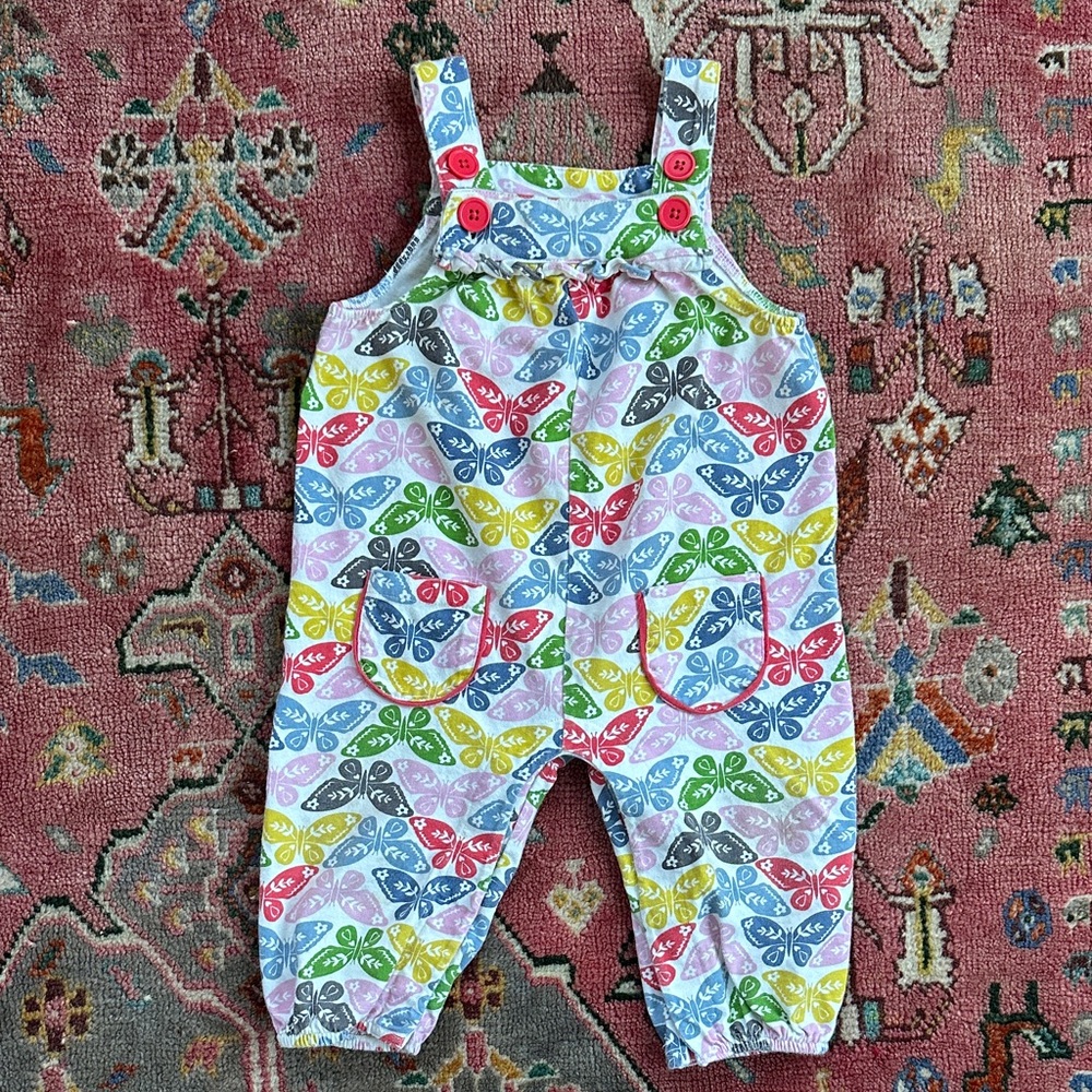 Baby Boden Colorful Butterfly Print Kids Overalls